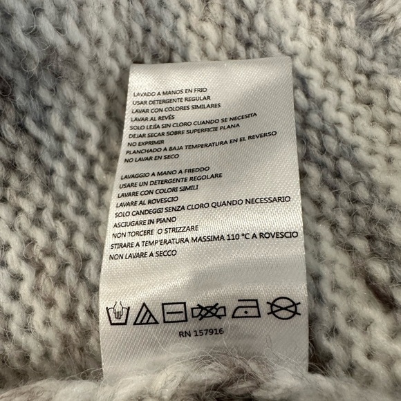 H by Halston Knit Sweater long puff sleeve SZ M mock neck cozy wool blend - Picture 5 of 8